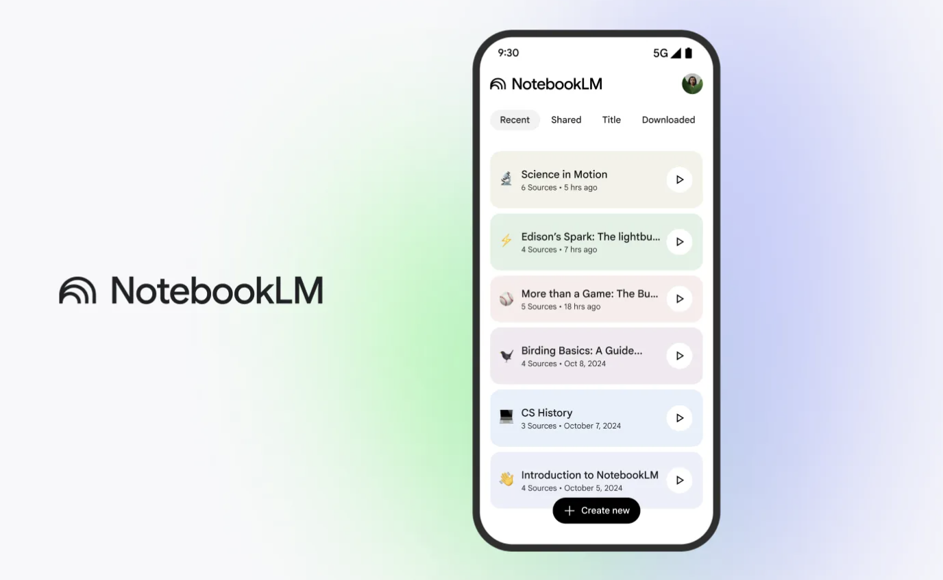 Google AI emite una aplicación móvil independiente de cuaderno con audio fuera de línea e integración de fuente perfecta